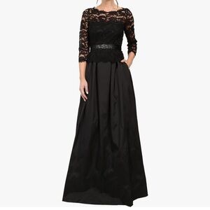 Adrianna Papell Lace and Taffeta Ball Gown Size 10